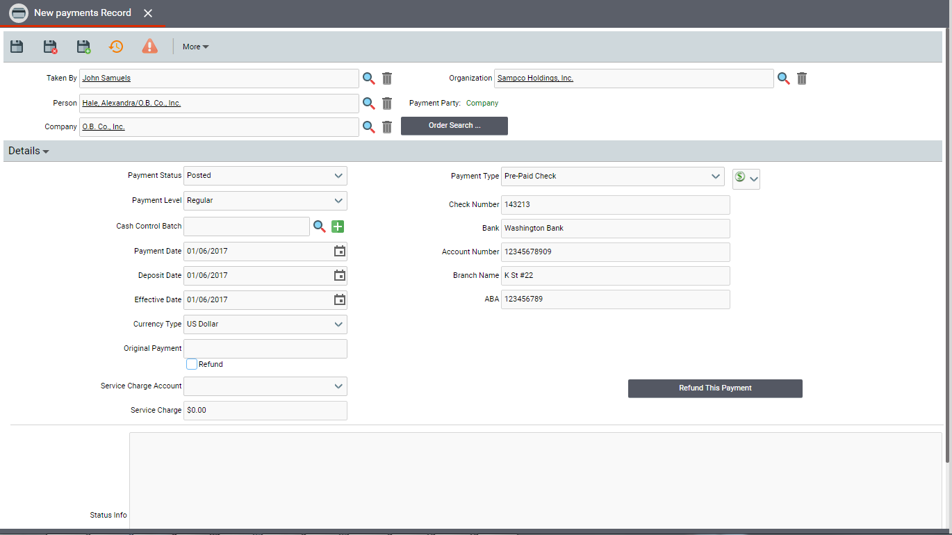 Recording Payments Using the Payments Service Aptify Support