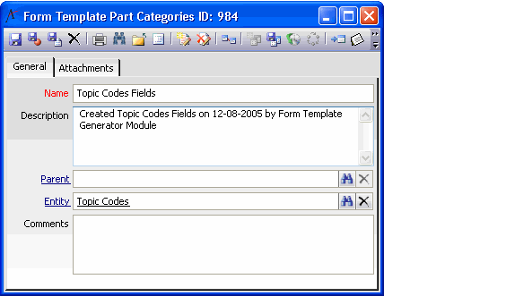 Form Template Part Categories Form