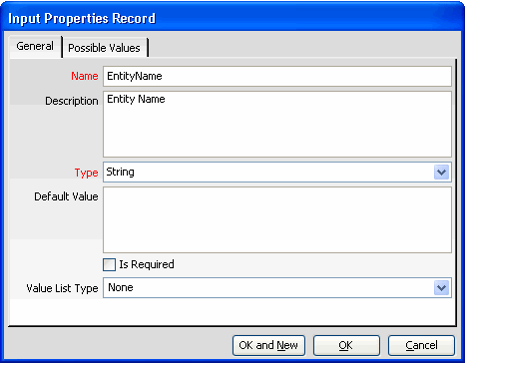 Form Component Input Properties Form