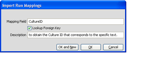 Import Run Mappings Form