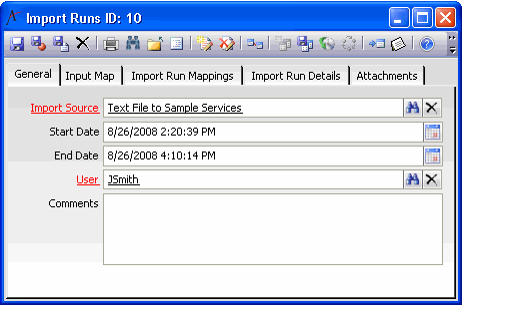 Import Runs Form