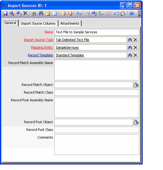 Import Sources Form