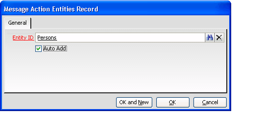 Message Action Entities Form