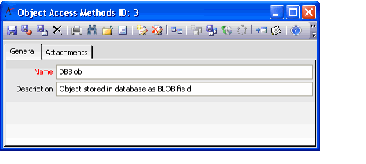 Object Access Methods Form