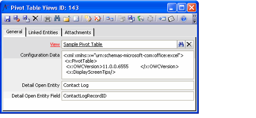 Pivot Table Views Form
