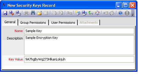 Security Keys Form