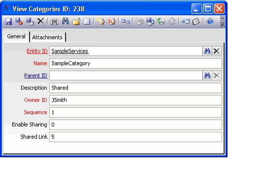 View Categories Form