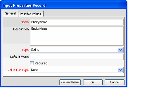Input Properties Record