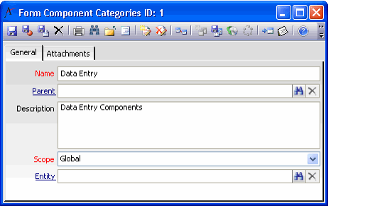 Form Component Categories Record