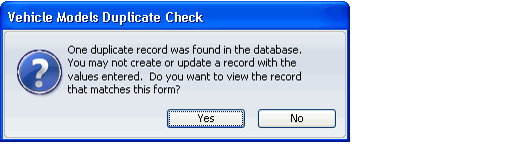 One Absolute Record Detected Message