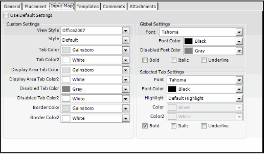 Tab Control Input Map