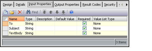 Configured Input Properties
