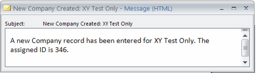Sample email Message