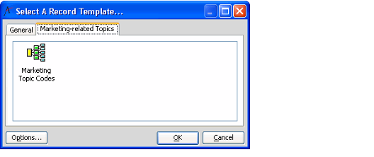 Select a Record Tem-plate Dialog