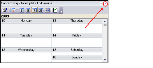 Dashboard with Remove Part Button