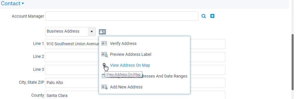 View Address on Map for Person's Address