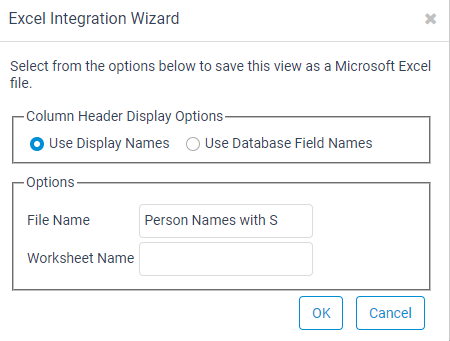 Excel Integration Wizard