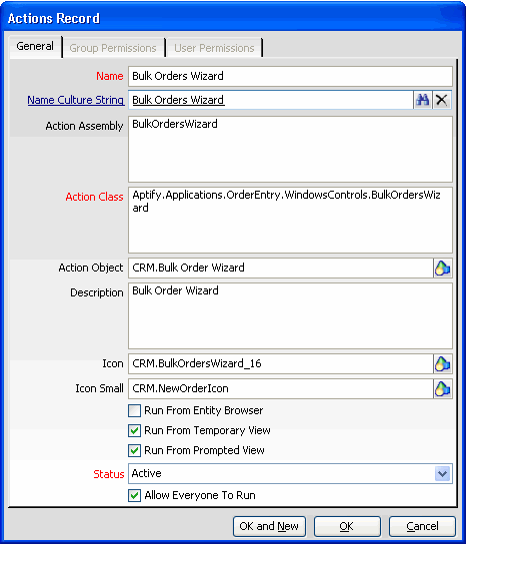 Actions Record