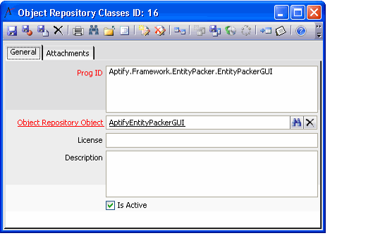Object Repository Classes Record