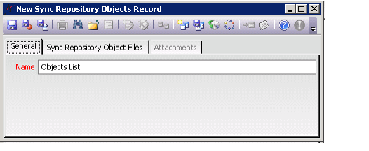 Sync Repository Objects - General Tab