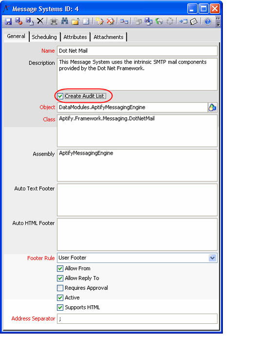 Enable Audit Lists
