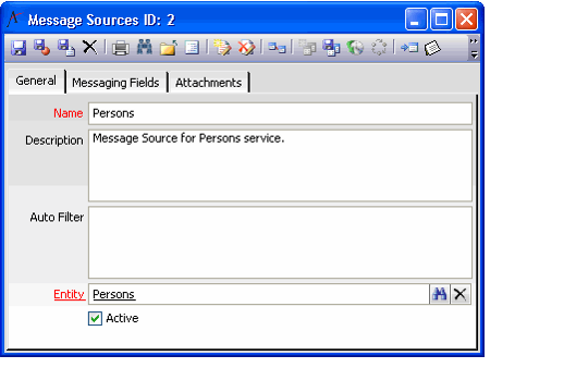 Message Sources Record