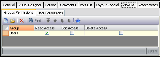 Form Template Security Settings