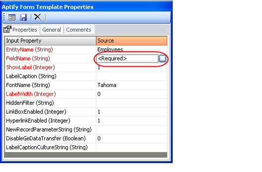 Configure Field's Input Map