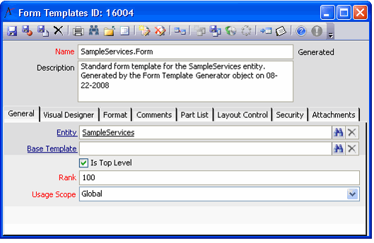 Form Templates Record