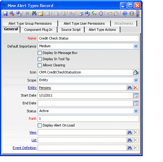 Alert Types Record