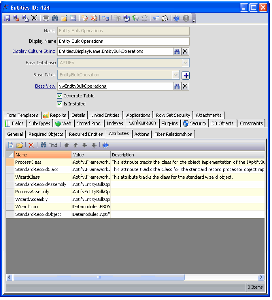 Entity Bulk Operations Attributes