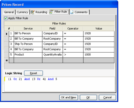 Filter Rules Example