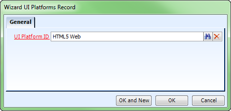 Wizard UI Platforms Record
