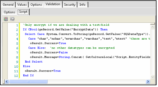 Field Validation Scripting Interface