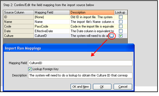 Import Run Mappings Sub-Type Record