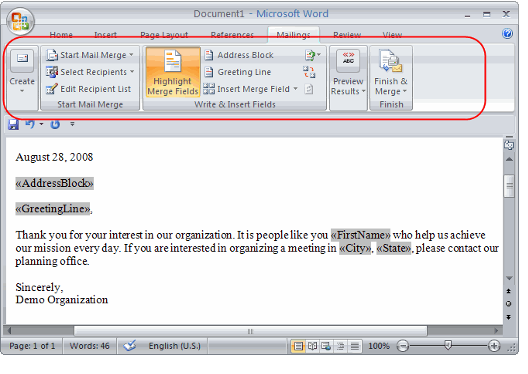 Mail Merge Document