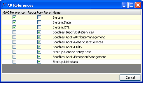 All References Dialog