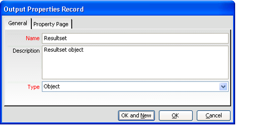 Output Properties Record