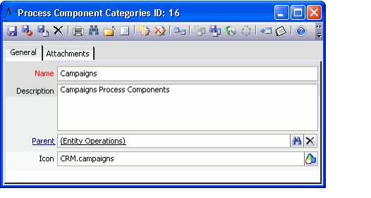 Process Component Categories Form