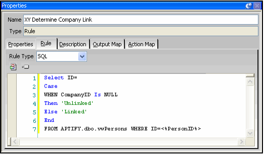 SQL Rule Step