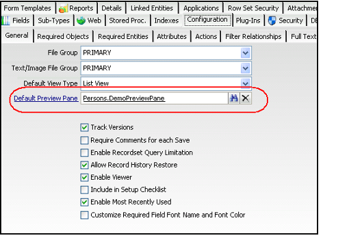 Default Preview Pane Specified