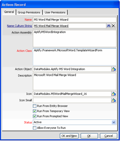 Actions Record