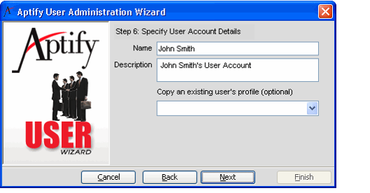 Specifying Account Details