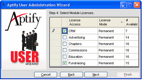 Selecting Module Licenses