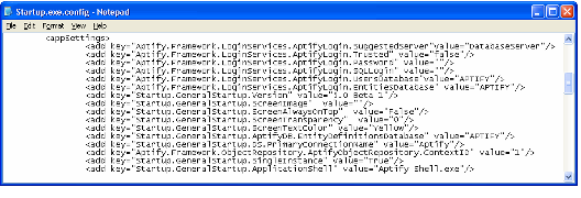 Startup.exe Configuration File