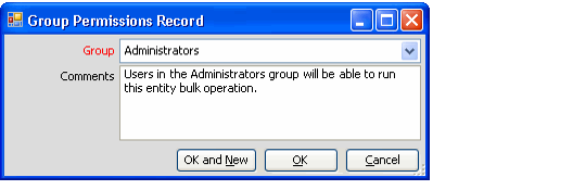Bulk Operations Group Permissions Form