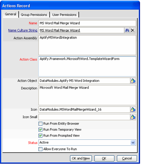 Setting Up the Mail Merge Wizard for an Entity