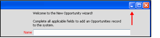 Wizard Minimize Button