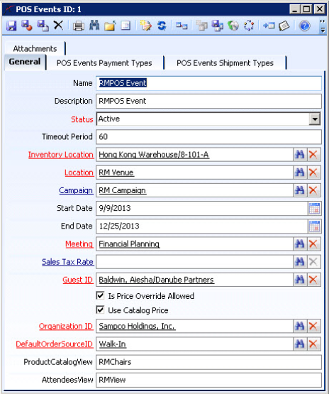 POS Event Form