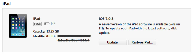 iTunes - iPads UDID